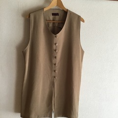 花ちりめん/秋物ロングベスト風ジャケット