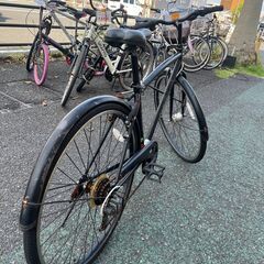 リサイクルショップどりーむ天保山店　No1389　自転車　27インチ　6段ギア付き　LEDオートライト付きの画像