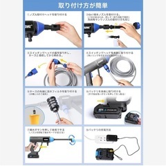 【最終お値下げ!! 】高圧洗浄機 コードレス 充電式 家庭用 強力噴射 新品の画像