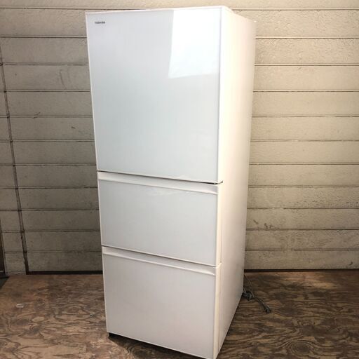 10/7 終 TOSHIBA 東芝 ノンフロン冷凍冷蔵庫 GR-M33SXV 2018年製 白 ホワイト 330L 24j菊倉