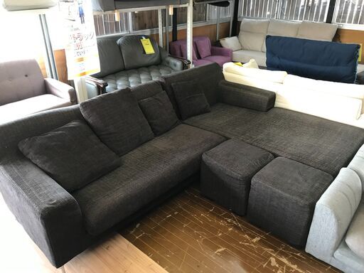 FU979】☆ L字ソファー ブラウン 家具 クリーニング済 堺市 深井
