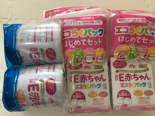 【値下中】森永　E赤ちゃん　エコらくパック2箱＋大缶(800g) ２缶