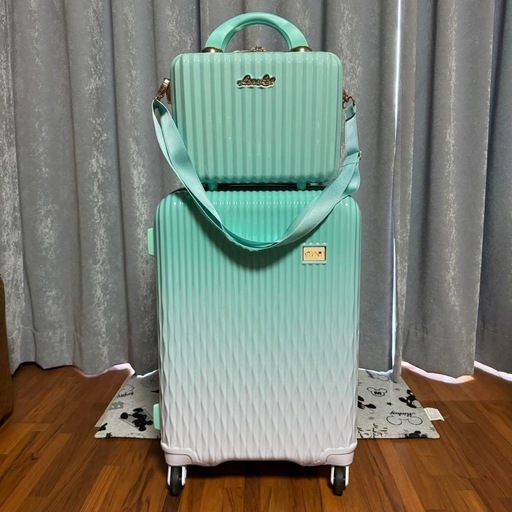 【最終価格】ハードジッパー スーツケース キャリーケース グラデーション 可愛い ミント