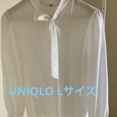 UNIQLO リボン付きブラウス 白 