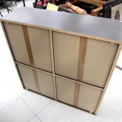 スライド式本棚 幅89×奥行29×高さ89cm 木製 ダークブラウン 本棚 書棚 ブックシェルフ コミック 文庫本 収納家具 苫小牧西店 の画像