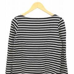 ユニクロ レディース ボートネック ボーダー コットン カットソー Sの画像