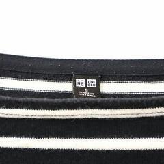 ユニクロ レディース ボートネック ボーダー コットン カットソー Sの画像