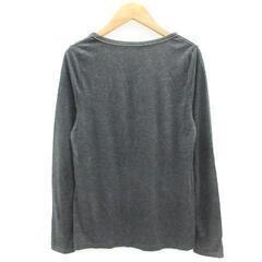 レトロガール Tシャツ カットソー 長袖 ラウンドネック M グレー レディースの画像