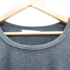 レトロガール Tシャツ カットソー 長袖 ラウンドネック M グレー レディースの画像