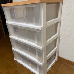 収納ケース　4段　シンプル　キャスター付きの画像