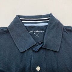 ss6788　エディバウアー ポロシャツ Mサイズ 半袖 ブルーグレー Eddie Bauer メンズ 半袖 春物 夏物 ブルー系 薄手 綿 エディバウアー 中古の画像