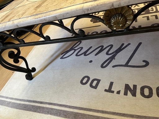 値下げ❣️おしゃれな大理石ローテーブル ねこ脚 アイアン