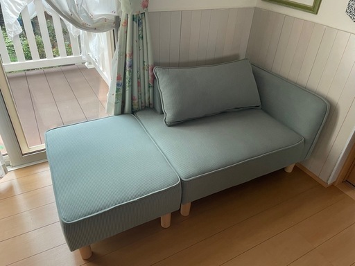 新品！ソファー軽量可愛いソファ水色1人〜2人掛け