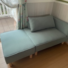 新品！ソファー軽量可愛いソファ水色1人〜2人掛け
