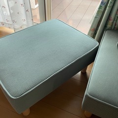 新品！ソファー軽量可愛いソファ水色1人〜2人掛けの画像