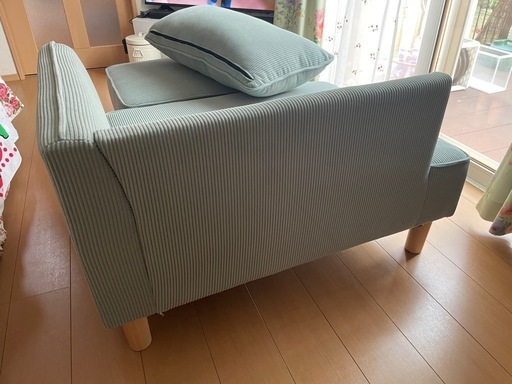 新品！ソファー軽量可愛いソファ水色1人〜2人掛け
