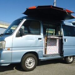 移動販売車　キッチンカー　総額50万円　21年スバル・サンバー　オートマ、フル装備、カーナビ　クレープ・カフェ開業支援の画像