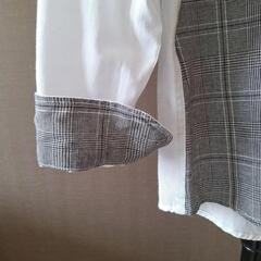 メンズスタイル 切替えデザイン チェック柄 長袖シャツの画像