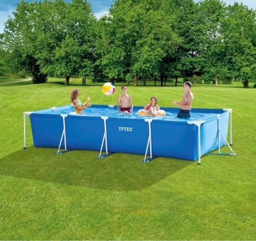 INTEX(インテックス) 長方形 ブルー レクタングラフレームプール 450×220×84cm 28273