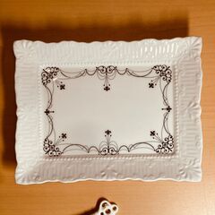 Ballerine（バレリーヌ ）スクエアデザートプレート＆スプーン（ペア）うさぎオブジェ付の画像