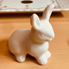 Ballerine（バレリーヌ ）スクエアデザートプレート＆スプーン（ペア）うさぎオブジェ付の画像