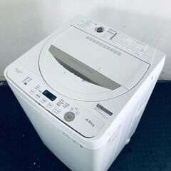 ID:sg218543 シャープ SHARP 洗濯機 一人暮らし 中古 2021年製 全自動洗濯機 4.5kg べージュ 送風 乾燥機能付き ES-GE4E-C  【リユース品：状態C】【送料無料】【設置費用無料】