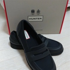 ハンターHunter レインシューズ   24cm　UK5ローファー　
