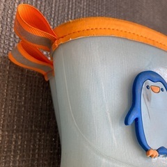 18cm 長靴　ペンギン　水色　オレンジの画像