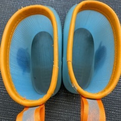 18cm 長靴　ペンギン　水色　オレンジの画像