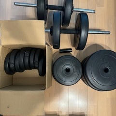 トレーニング用具一式(ベンチ　ダンベル　エクササイズマット)の画像