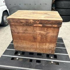 茶箱　昭和レトロ　ブリキ　収納　道具箱　木製　保管箱　　　