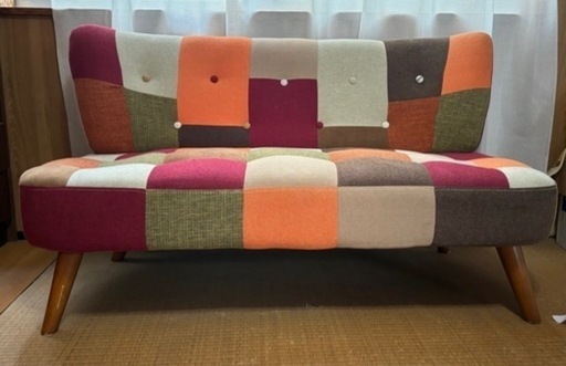 2人がけソファー　　パッチワーク