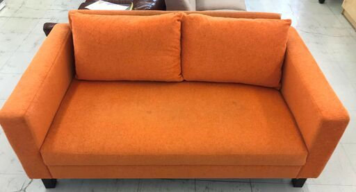 2人用ソファー オレンジ ストア 幅(W)1400mm × 奥行(D)800mm × 高さ(