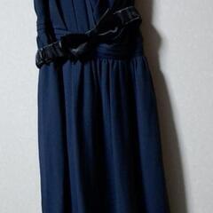美品☆エニィスィス☆ひざ丈ネイビーワンピース　パーティー用