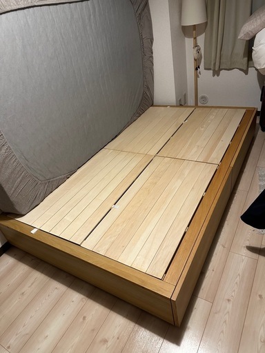 【無印良品】収納付きセミダブルベッド、マットレスセット