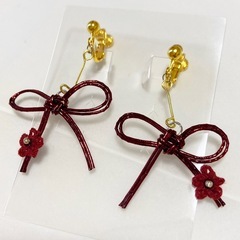 ハンドメイド 水引 イヤリング