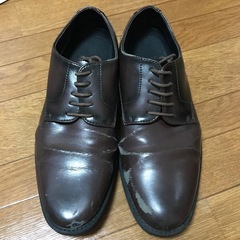 滑り止め付　革靴　25.0cm　茶