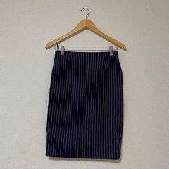ストライプ柄 タイトスカート ネイビー