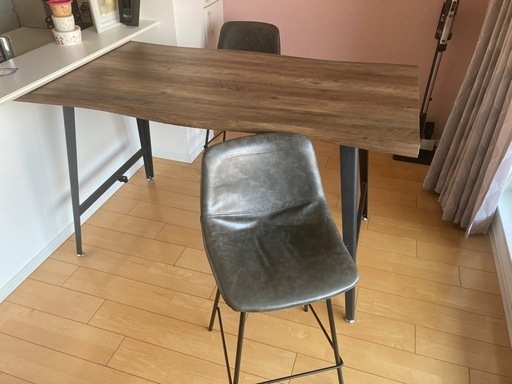 【10/6成立分まで】ダイニングテーブル・カウンターチェア2脚セット