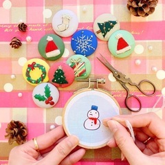 11/3 くるみボタンの 刺繍アクセサリーをつくろう!