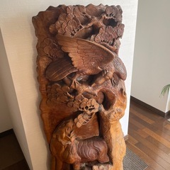 お値下げ！大サイズ　木彫り彫刻彫物オブジェ　　の画像