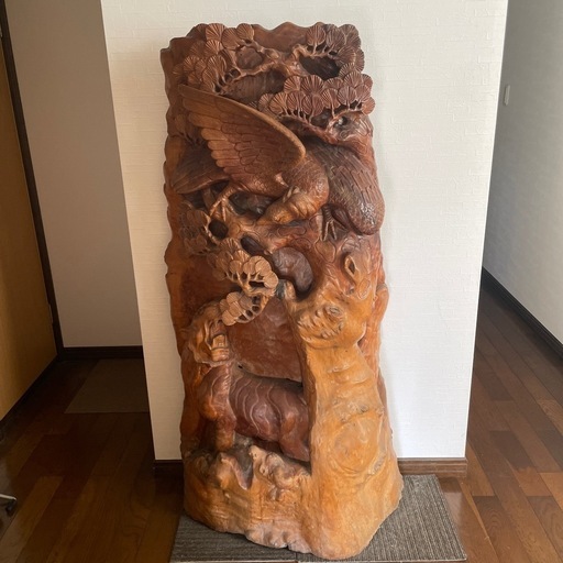 お値下げ！大サイズ　木彫り彫刻彫物オブジェ