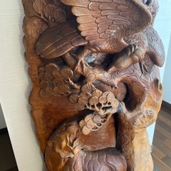 お値下げ！大サイズ　木彫り彫刻彫物オブジェ　　の画像