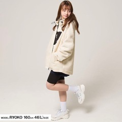 [キャバリア] メンズ ユニセックス ボア パーカー ブルゾン ジップアップ Mの画像