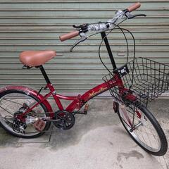 新品　スリ傷有　折りたたみ自転車　シマノ6段ギア