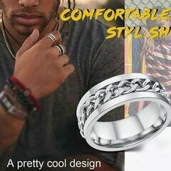 メンズ/シルバーチェーンリング（新品）21～22号