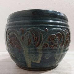 信楽焼/丸火鉢/海鼠釉/メダカ鉢/水連鉢/花手水なども/小型火鉢/手あぶり/めだか/C0DX0104の画像