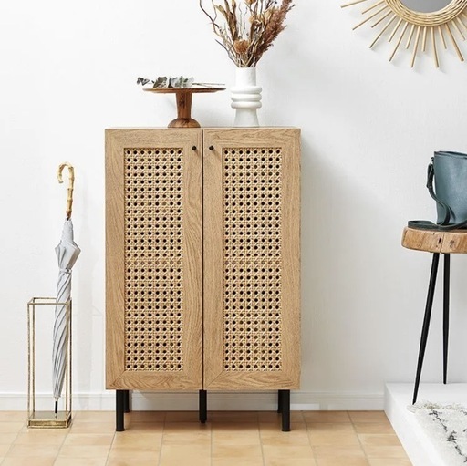 週末限定セール‼️　LOWYA ラタン キャビネット 靴箱