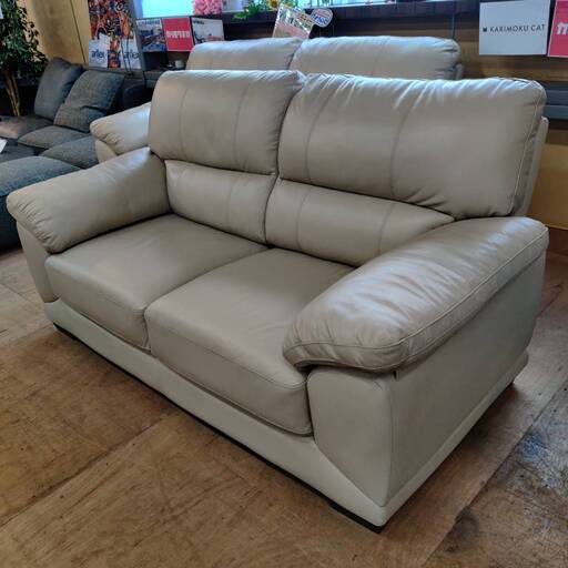 【愛品倶楽部柏店】NITORI (ニトリ) 本革2人掛けソファ WALL2 ポケットコイルを使用