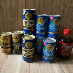 缶コーヒー10本　コーラ1本